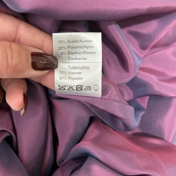 Talbot Runhof Cocktail Dress Sz 10/12 Burgundy Ruched Sheath Luxury Gala Yacht - Picture 9 of 13